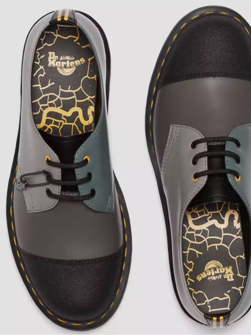 Dr. Martens 1461 London Oxford Shoes Gray Black Leather Women’s 10 Men’s 9 No Bx - Picture 3 of 8